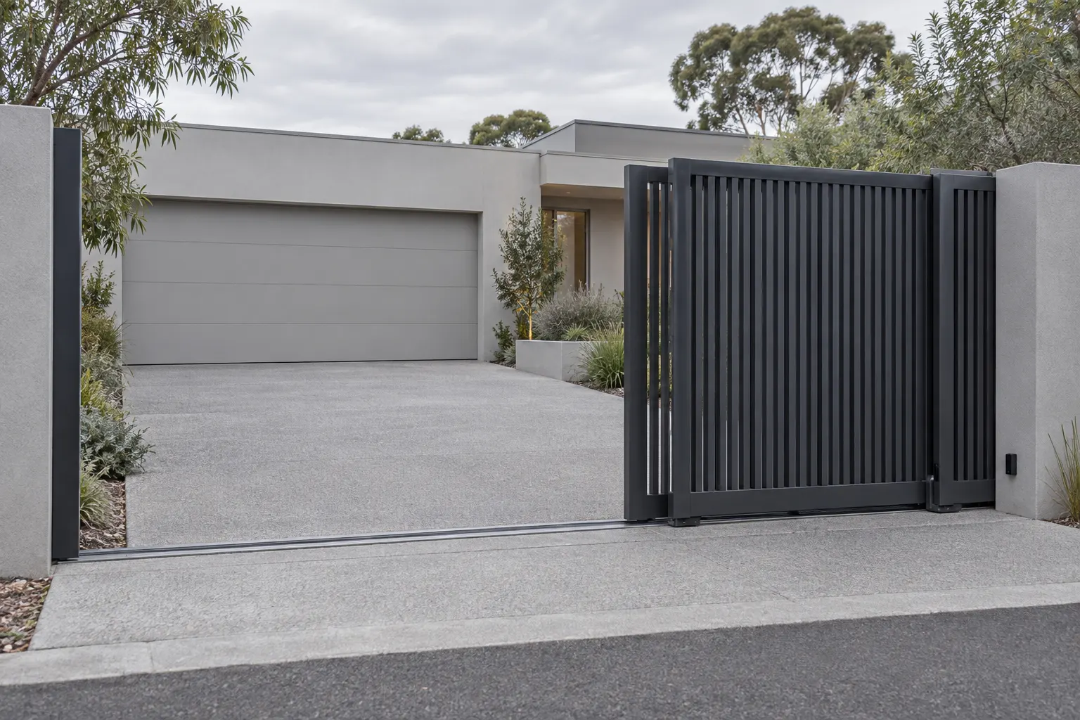 Driveway gate for an automated access design